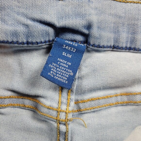 Arizona Jeans Mens 34x31 Tag 34x32 Slim Blue light Wash Denim - Picture 3 of 6